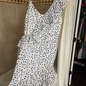 Lilly Pulitzer Madelina Polka Dot  Cascading Ruffle Dress M